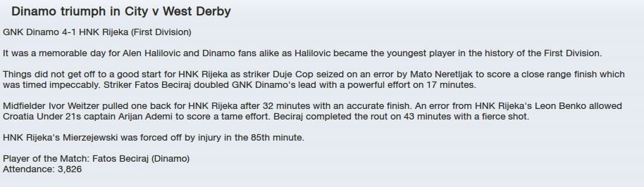 DINAMO HIGHLIGHTS, GNK Dinamo 1:0 HNK Rijeka