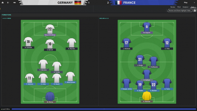 Germany v France Formations