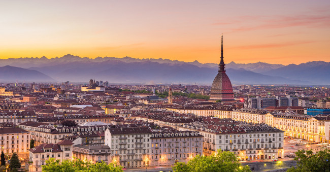 Turin at sunset