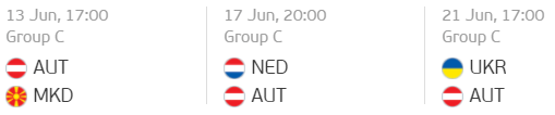 austria group c fixtures