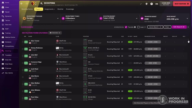 fm22 scouting player search