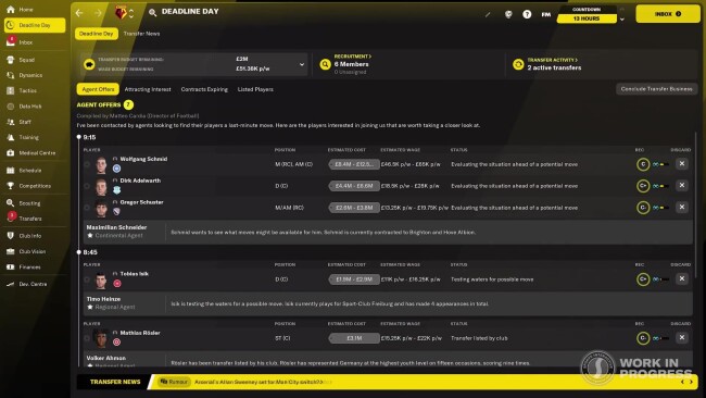 fm22 deadline day agent offers