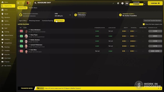 fm22 deadline day listed players