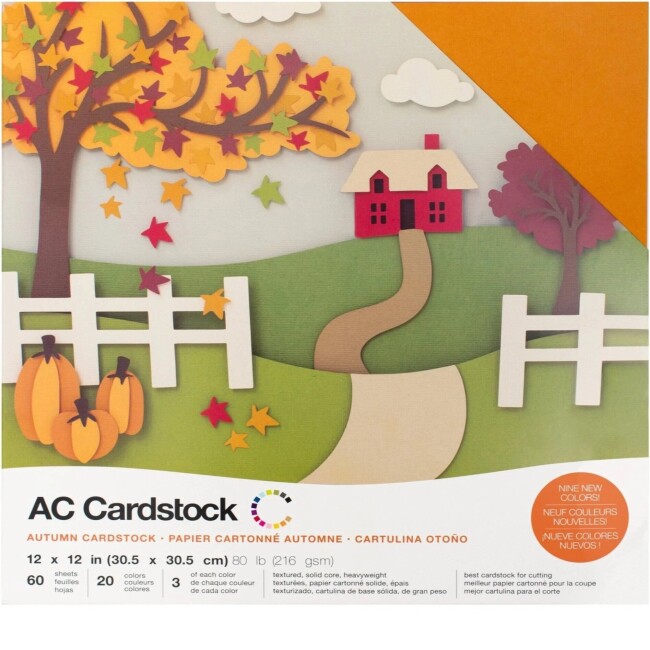 $24.99 Sale

AUTUMN CARDSTOCK • CARTULINA OTOÑO

Autumn Cardstock Colors in this Variety Pack:

Pomegranate, Crimson, Apricot, Tangerine, Butterscotch, Evergreen, Spinach, Leaf, Mint, Chestnut, Coffee, Geyser, Shadow, Caramel, Chocolate, Truffle, Brown Sugar, Oatmeal, Vanilla, Straw 

    3 sheets each of 20 colors — 60 ct
    12 x 12 in (30.5 x 30.5 cm)
    80 lb cover (216 gsm)
    Textured, solid core
    Best cardstock for cutting
    Archival quality and acid free
    AUTUMN 376987

https://www.12x12cardstock.shop/collections/variety-packs/products/autumn-cardstock-variety-pack-20-themed-colors-american-crafts-scrapbook-paper