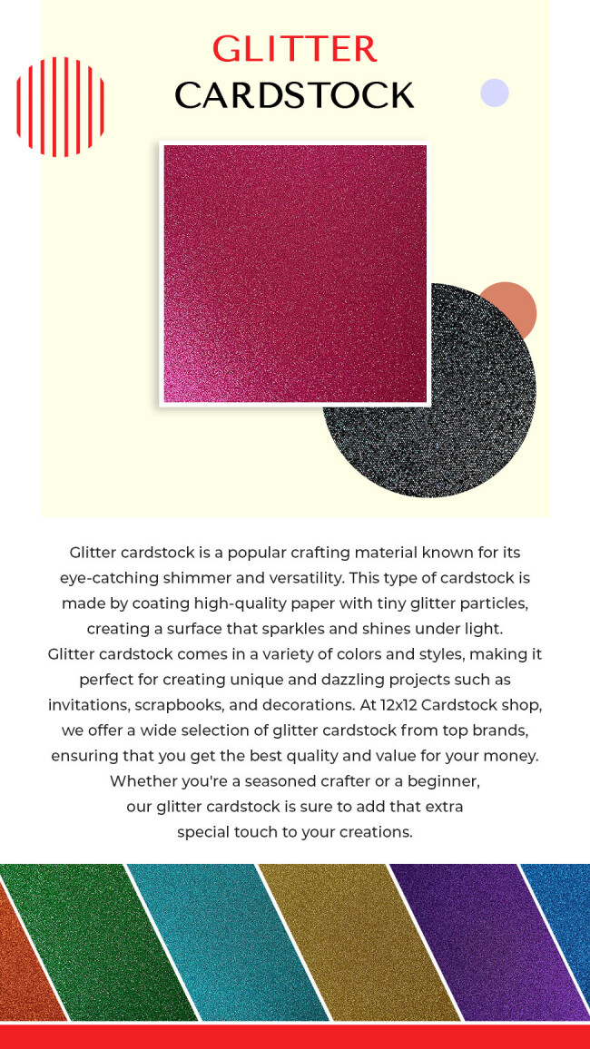 12x12 Glitter Cardstock info