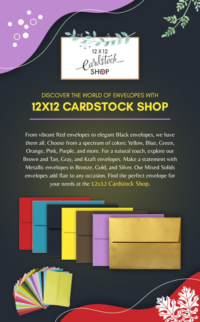 Discover the World of Envelopes with 12x12 Cardstock Shop