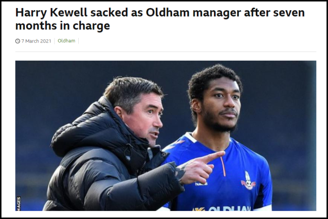 Oldham sacked