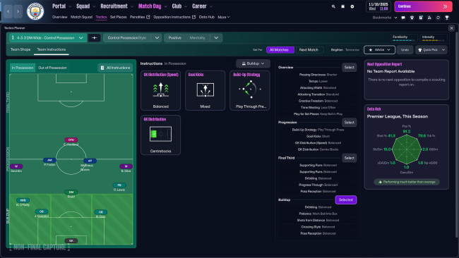 FM26 Tactical Visualiser displaying formation changes across pitch zones