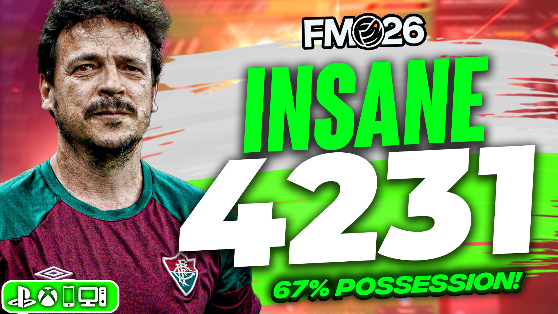Diniz 4231 FM26 Tactic! — 67% Possession!