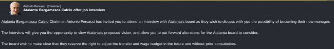 Atalanta interview