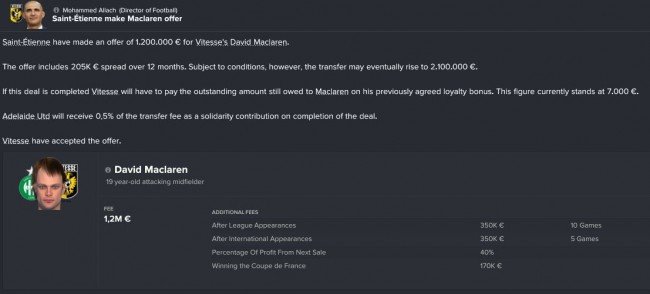 Offer accepted for Maclaren