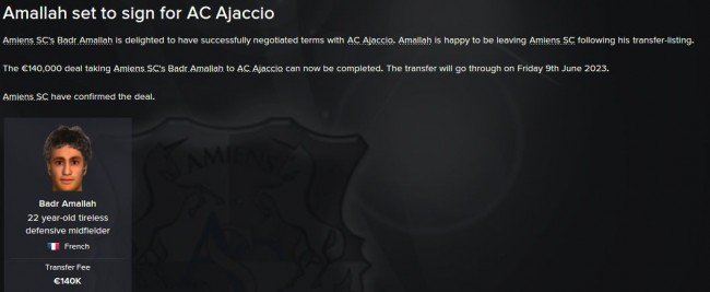 Amallah signs to Ajaccio