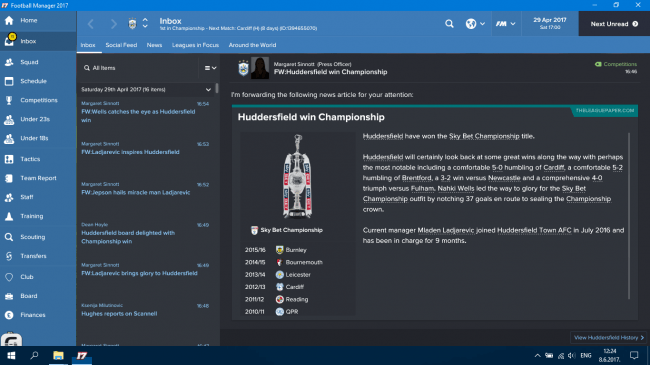 huddersfield win championship