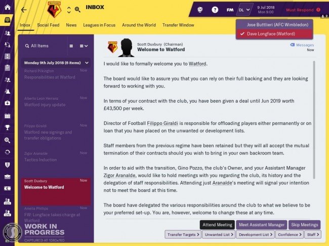 fm19 switch between managers drop down
